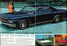 1964 Chrysler New Yorker Newport Sports-bred 2 Page Vtg Print Ad Advertising B7