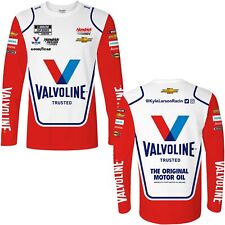 Kyle Larson Long Sleeve Valvoline Sublimated Uniform Pit Crew T-shirt Red