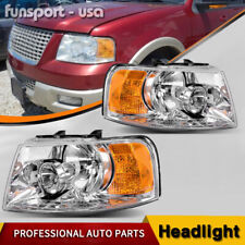 Chrome Housing Headlights For 2003-2006 Ford Expedition Replacement Headlamps