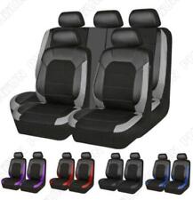 Universal Black Pu Leather Frontrear Car Seat Cushion Covers Protector Full Set