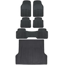 Complete 1st 2nd 3rd Row Cargo Set All Weather Rugged Rubber Mats Black