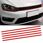 5pcs Red Car Reflective Strips Front Hood Grille Sticker Decoration Accessories