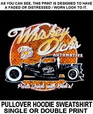 Whiskey Dicks Automotive Speed Shop Hot Rat Rod Truck Skull Hoodie Sweatshirt