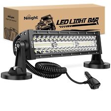 Nilight Led Light Bar 13.5inch Triple Row Cigarette Lighter Wiring Bumper Lights