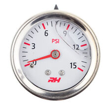 Redhorse Fuel Pressure Gauge 5001-15-1 White Face 0-15 Psi Liquid Filled