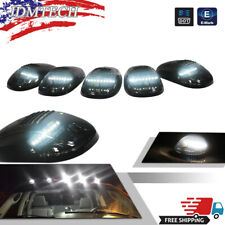 5pcs Smoked Cab Roof Marker Lights White Led Assemblies For Trucks Suv Universal