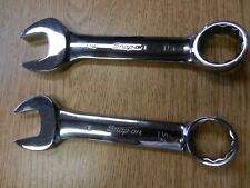 Lot 2 Snap On Wrenches 1 14- Oex400b 1 18- Oex360b Combination Stubby Used