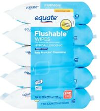 Equate 240 Count Fresh Scent Flushable Wipes 5 Packs Of 48 Wipes