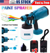 High Pressure Cordless Paint Sprayer Electric Airless Hvlp Spray Gun W2 Battery