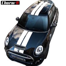 Car Styling Dual Rally Racing Hood Rear Roof Stripes Decal For Mini Cooper