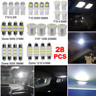28pcs Car Interior Package Map Dome License Plate Mixed Led Light Accessories