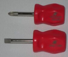 New Snap-on Stubby Screwdriver Set Phillips Flat Tip Red Shd1r Shdp22irr