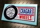 Cragar Wheels Vintage Style Sticker Decal Rare Red White Blue Design