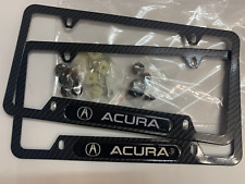 For Acura Sport Front Or Rear Carbon Fiber Texture License Plate Frame Cover