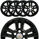 4 Gloss Black 14-20 Silverado Tahoe 18 Wheel Skins Hub Caps Aluminum Rim Covers