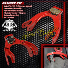 Adjustable Polished Steel Front Camber Kits 94-01 Integra Dc2 92-95 Civic Eg Red