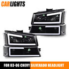 Fit For 03-07 Chevy Silverado Avalanche Headlights Bumper Lamps With Led Drl