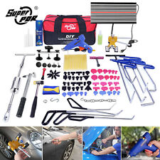 Led Paintless Dent Puller Rods Pdr Tools Repair Car Hail Removal Hammer Glue Kit