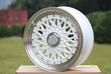 Set Of 4 Brand New 15x7 Et 20 White Euro Rs Style Wheels Rims 4x1004x114