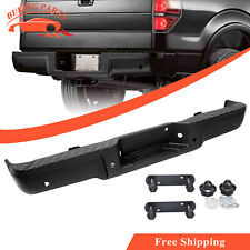 Black Complete Rear Step Bumper Wsensor Holes For 2009-2014 Ford F150 F-150