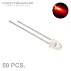 50 X 3mm Ultra Bright Water Clear Red Led Light Emitting Diode Bulb - Usa