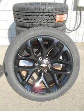 22 New Chevrolet Suburban Factory Style Matte Satin Black Wheels 5668n Tires