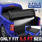6.5 Feet Bed 4-fold Truck Tonneau Cover For Chevy Silverado Gmc Sierra Wlamp