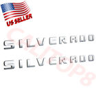 2pcs Gloss Chrome Door Emblem Badge Letters Fit For Chevrolet Silverado