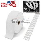 White Exhaust Pipe Insulation Thermal Heat Wrap 2x50 Motorcycle Header