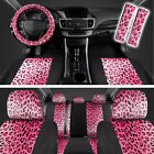 Hot Pink Leopard Print Car Seat Covers Full Set Cute Car Accessories For Women