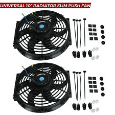 2pcs 10 Universal Radiator Slim Push Pull Fan Electric Cooling 12v Mounting Kit