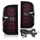 Fit For 14-19 Chevy Silverado Smoke Tail Lights Brake Lamps W Wiring Harness