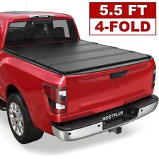 5.5ft 4 Fold Hard Solid Bed Tonneau Cover For 2004-2015 Nissan Titan On Top