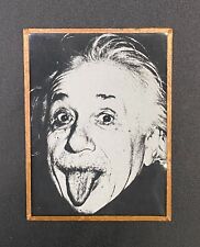 Albert Einstein Pocket Mirror Tongue Sticking Out Copper Wrapped Vintage