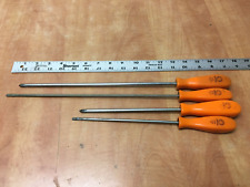 Matco Tools 4pc Long Screwdriver Set Slotted 316 P2 Phillips Orange Handle