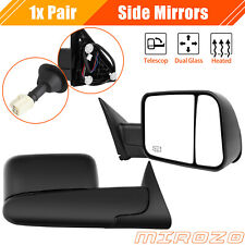 Mirozo Pair Side Tow Mirrors Power Heated For 1998-2001 Dodge Ram 1500 2500 3500