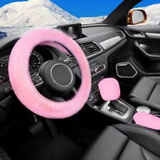 Universal Fit Car Fur Steering Wheel Cover Set Warm Auto Styling Plush Fluffy