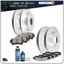 Front And Rear Ceramic Pads And Brake Rotors Discs Slotted For Ford Mustang