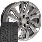 22 Inch Hyper Black 5901 Rims Tires Fit Chevy Silverado Tahoe High Country