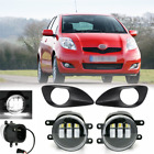 For 2007-2012 Toyota Yaris Sedan 4dr Front Clear Led Fog Lights Lamps With Cover