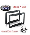 Black Car Carbon Look License Plate Frame Cover Front Rear Universal