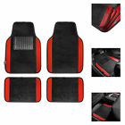 4pcs Carpet Floor Mats For Car Auto Suv Van Motors Full Set Red Black