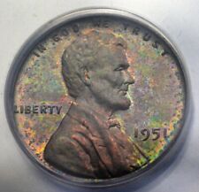 1951 Proof Lincoln Cent Anacs Pf64 Nice Toning Over Mirrors