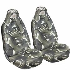 Ford Ranger Wildtrack Heavy Duty Car Seat Covers Protectors Grey Camo Front 11