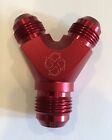 Z124r -10an -8an Y Block Fuel Y Fitting Junction Coupler 1088 T 8810 Red