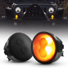 2pcs Led Turn Signal Lights Amber Front Grill Light For Jeep Wrangler Jk 07-18