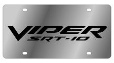 Chrome Dodge Viper Srt-10 Logo Emblem Premium Steel License Plate 3d Red Logo