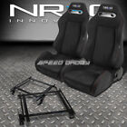 2 X Type-r Black Suede Reclinable Racing Seatsbrackets For 02-06 Acura Rsx Dc5