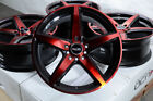 17 5x100 5x114.3 Black Red Wheels Rims Toyota Camry Celica Corolla Prius Rav-4