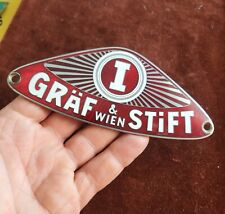 Vintage Enamel Truck Radiator Emblem Badge Grf Stift Wien Vienna Austria